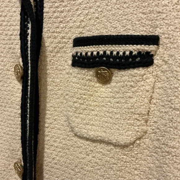 J.Crew NWT Cream And Black Lady Jacket Cardigan Woman Size X-Large Old Money - Picture 6 of 15